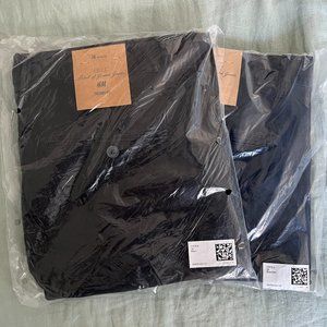 NWT 2 pairs of H&M Men's navy blue + black slim fit chinos 36" x 32"